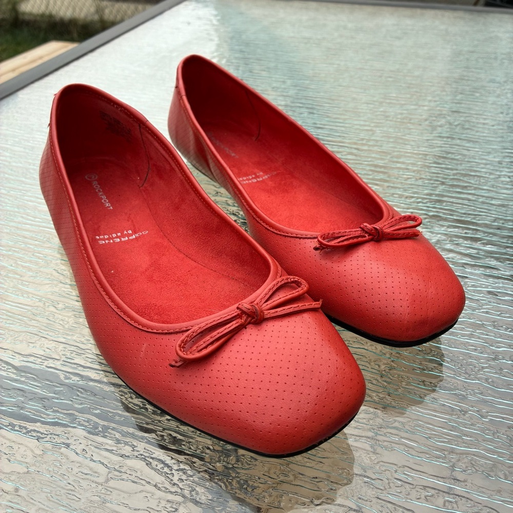 Rockport Women's Red Ballet Flats with Bow